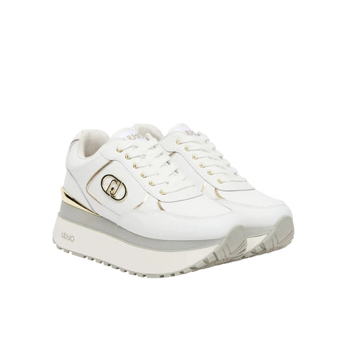 Sneakers Donna con tomaia in pelle ed inserto laminato
